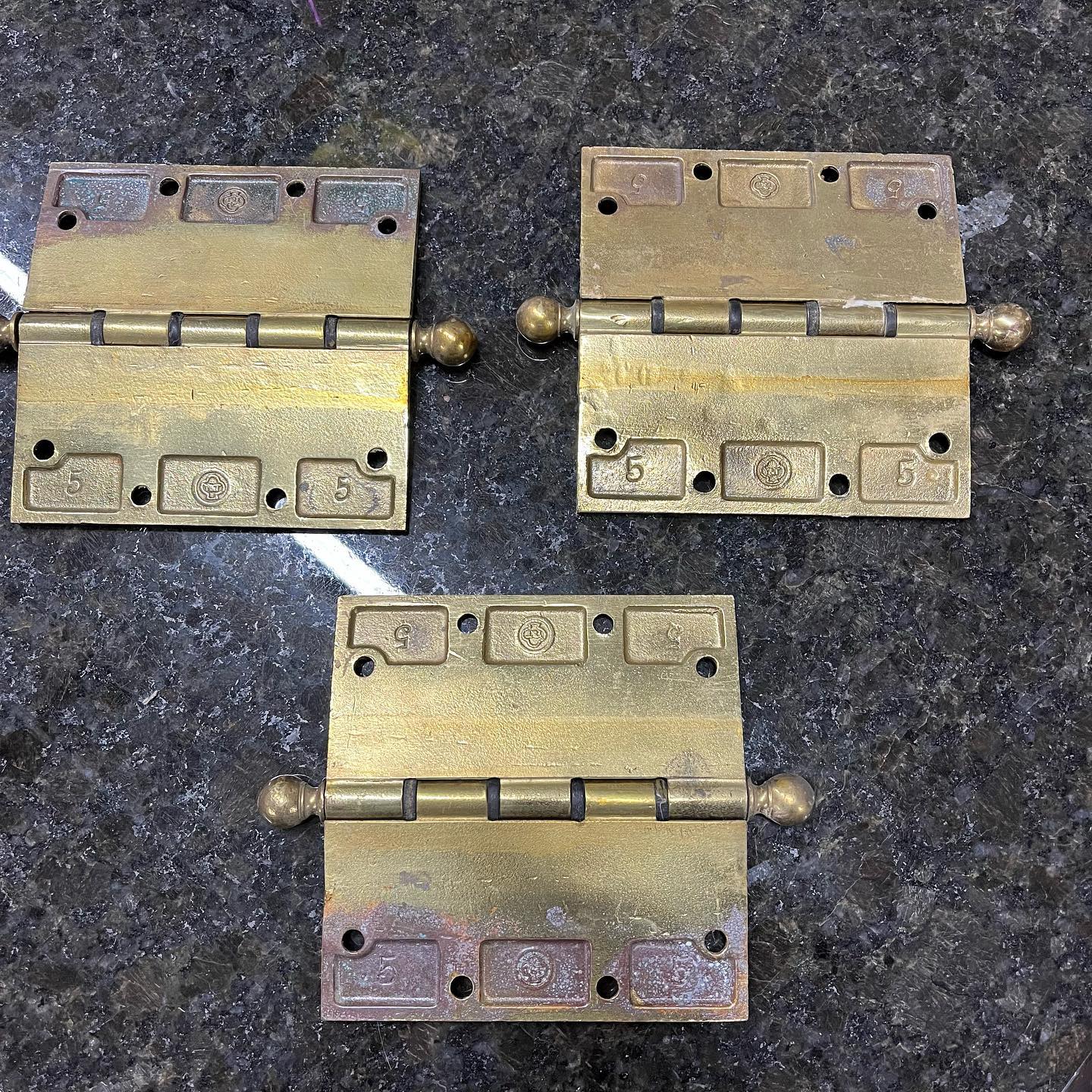 Yale & Towne Solid Cast Brass Ball Tip Hinges 5" x 5"