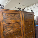 Load image into Gallery viewer, Antique Oak Pocket Doors with Original Hardware, Rollers and Track

