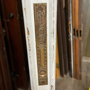 Antique Victorian 4 Panel Pocket Doors with Brass Hardware