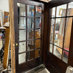 Load image into Gallery viewer, Antique Oak Beveled Glass 15-Lite Door with Original Frame, Storm Door and Hardware
