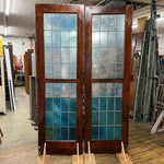 Load image into Gallery viewer, Beautiful Blue Leaded Glass Doors (Originally Swing Doors)
