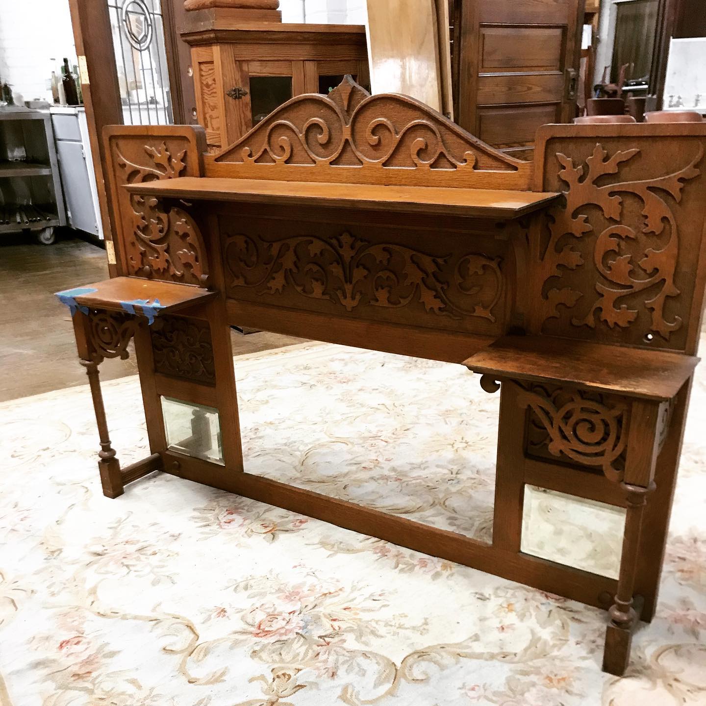 Antique Quarter Sawn Oak Mantel/Buffet Top