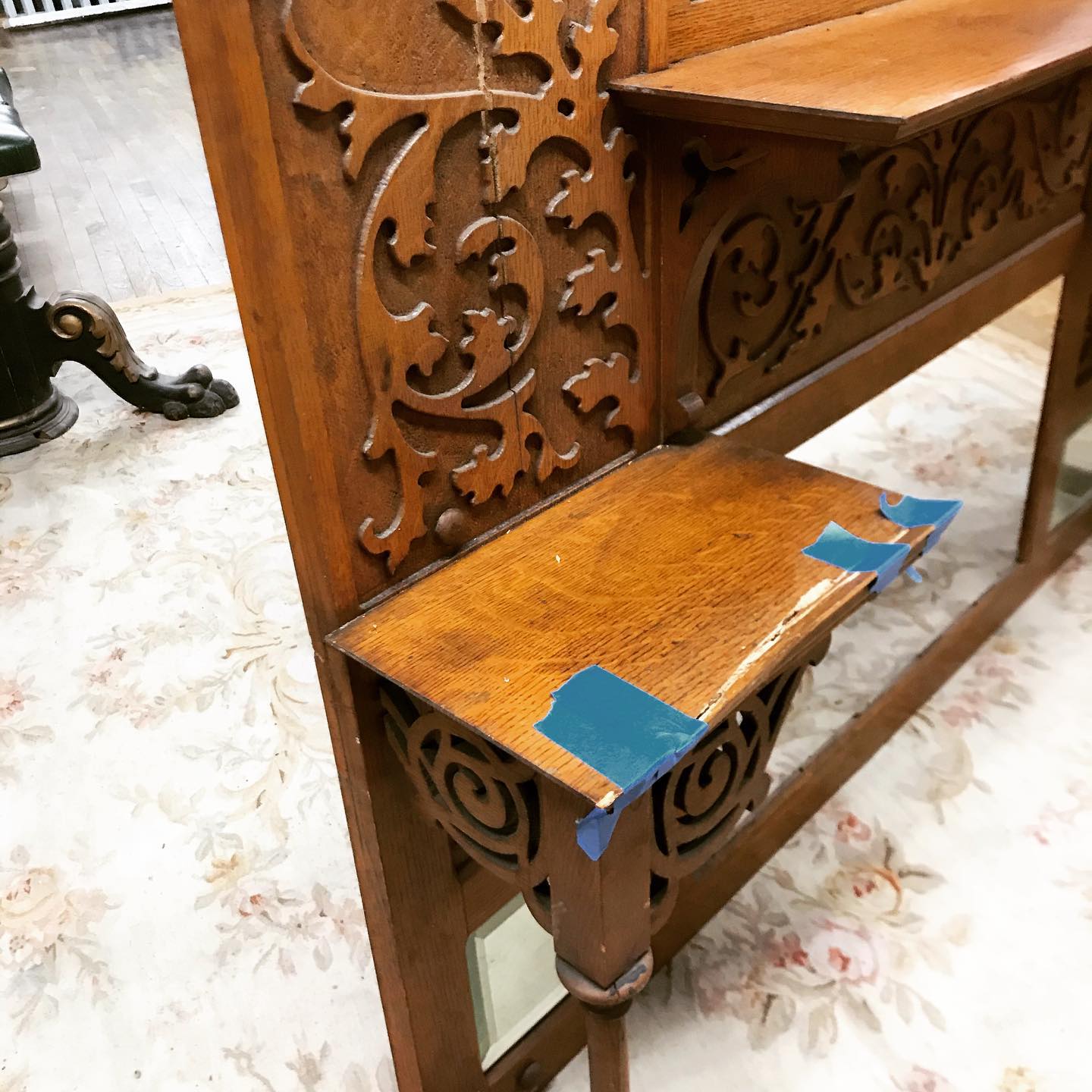 Antique Quarter Sawn Oak Mantel/Buffet Top