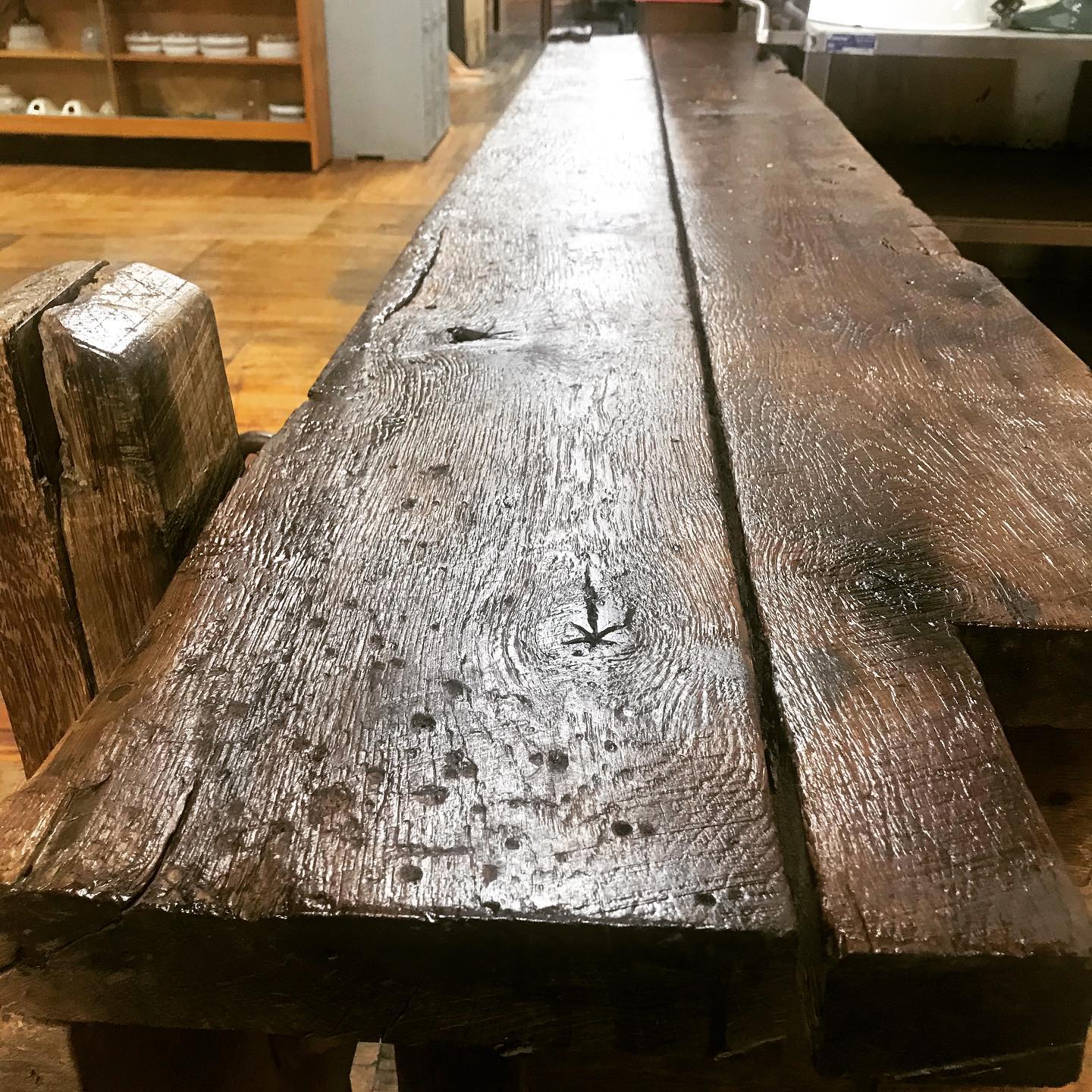 Antique Work Bench with Wood Screw Vise