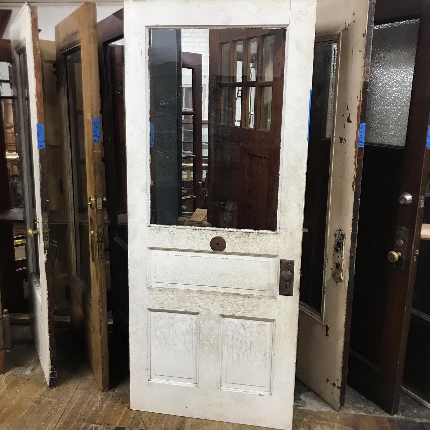 Antique Door with Wavy Glass