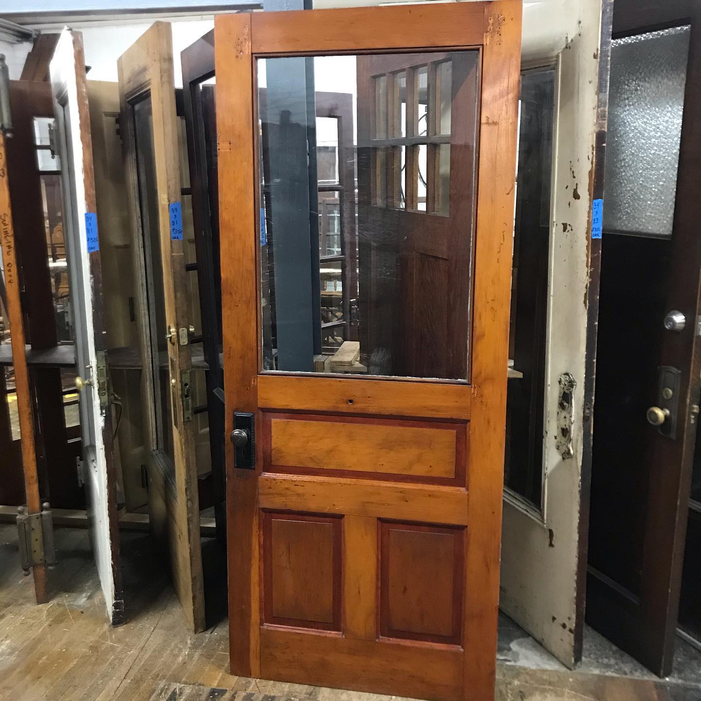 Antique Door with Wavy Glass