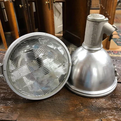 Vintage Industrial Crouse-Hinds Aluminum Explosion Proof Lights with Glass Lenses