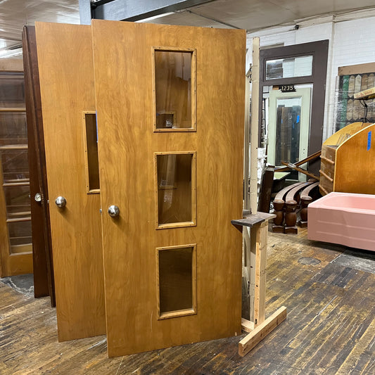 Mid-Century Door with Glass Panes