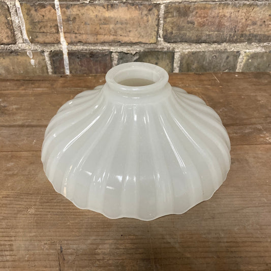 Antique Vintage Milk Glass Ribbed Pendant Shade