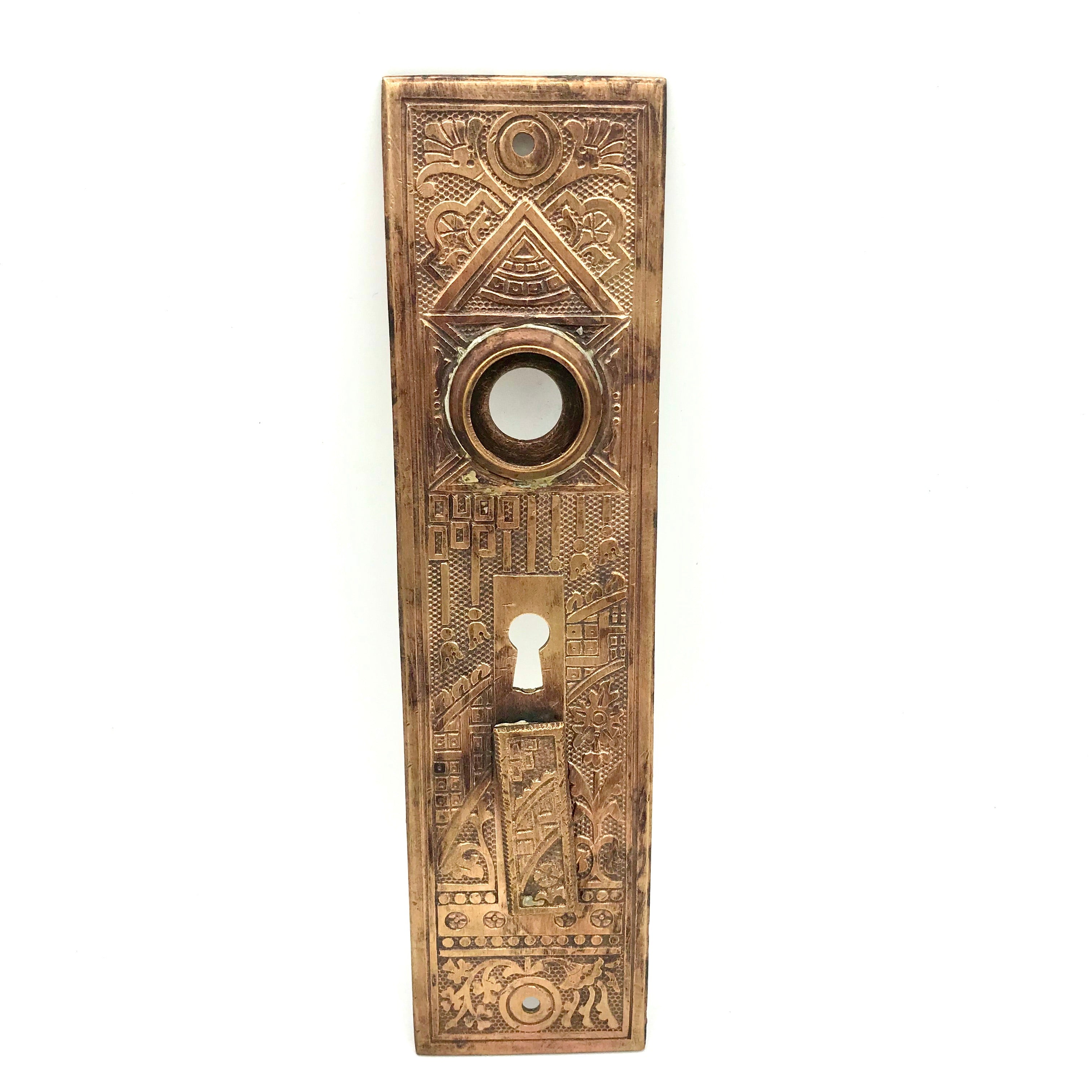 Antique Brass Eastlake Doorknob Backplate