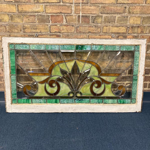Antique Ornate Stained and Beveled Glass Window