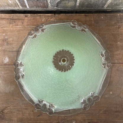 Antique Frosted Green Glass Ceiling Light