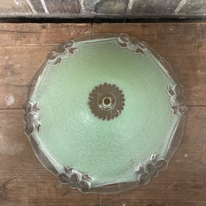 Antique Frosted Green Glass Ceiling Light