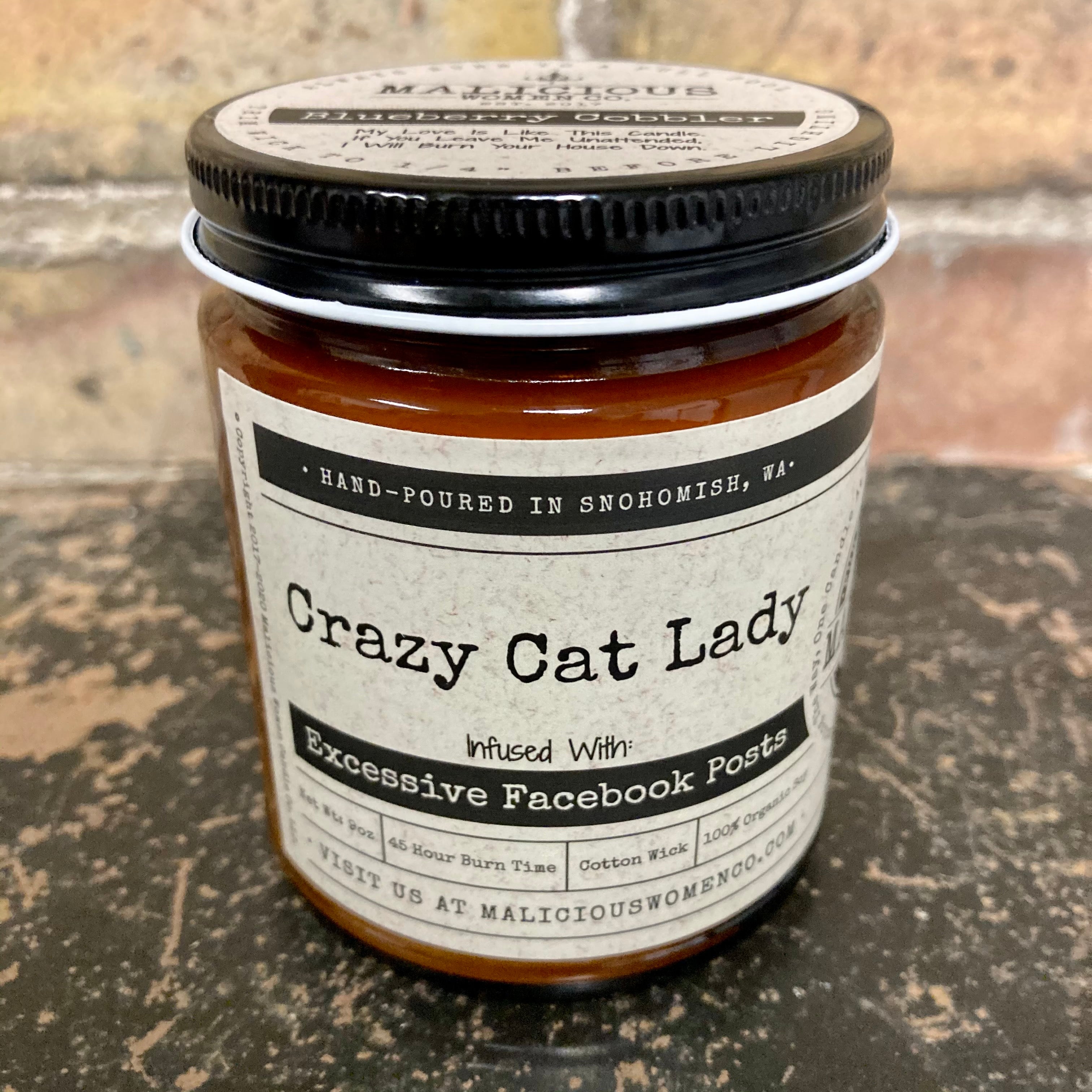 Crazy Cat Lady -Infused with "Excessive Facebook Posts" Scent: Blueberry Cobbler