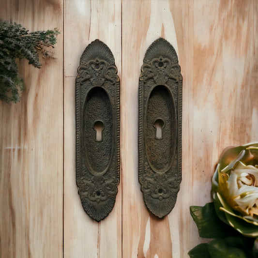 Antique Cast Iron Pocket Door Plates