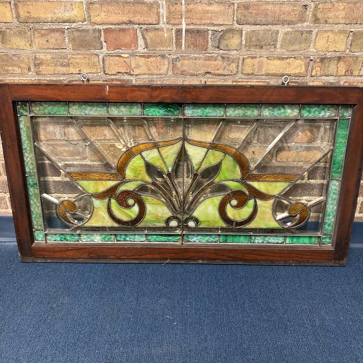 Antique Ornate Stained and Beveled Glass Window